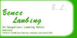 bence lambing business card